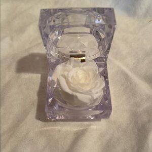 Elegant White Rose in Crystal Box
